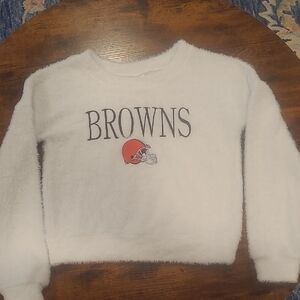 NFL TEAM APPAREL Cleveland Browns Faux Fur Sweater Size S